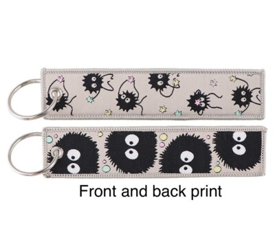 #ad Spirited Away Keychain Embroidered Tag Kawaii Key Bag Charm Soot Sprites Anime $9.00