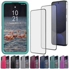 For Samsung Galaxy S24 FE 5G Heavy Duty Phone Cover Case  Glass Screen Protector