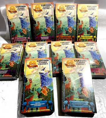 Lot of 10 - Happy Face Cartoon Classics Videocassettes VHS 1986 - 6 Unopened