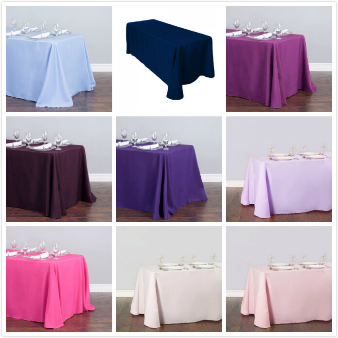 1/10 Pcs 90 x 132 in. Polyester Rectangular Tablecloth for 6 ft Table ...