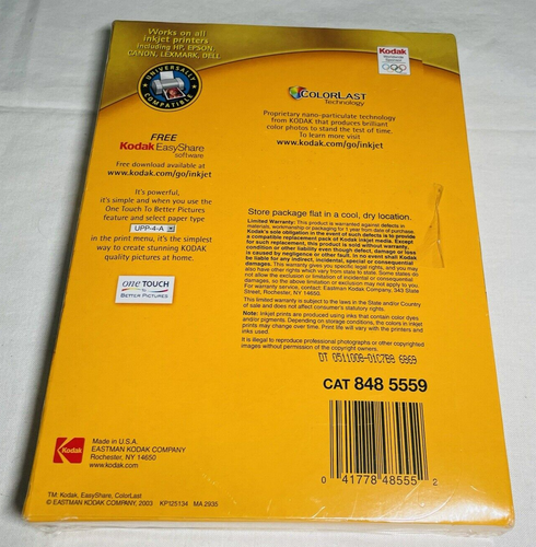Kodak Ultima Photo Paper New Sealed 4 x 6 in 175 Sheets High Gloss Borderless - 第 3/6 張圖片