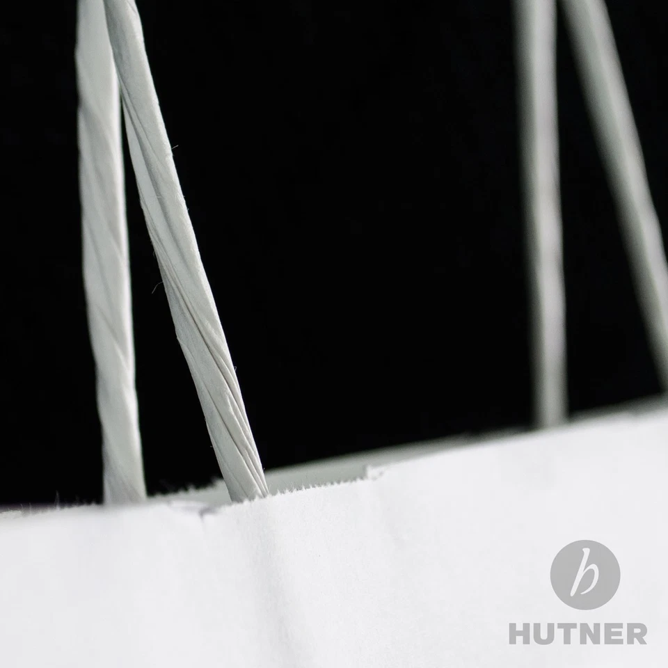 Papiertüten weiss mit Kordelhenkel Papiertragetaschen Papiertaschen in 5 Größen - Bild 2 von 4