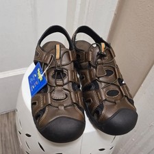Sonoma Closed-Toe Brown Leather Sandals Boy's Size 6