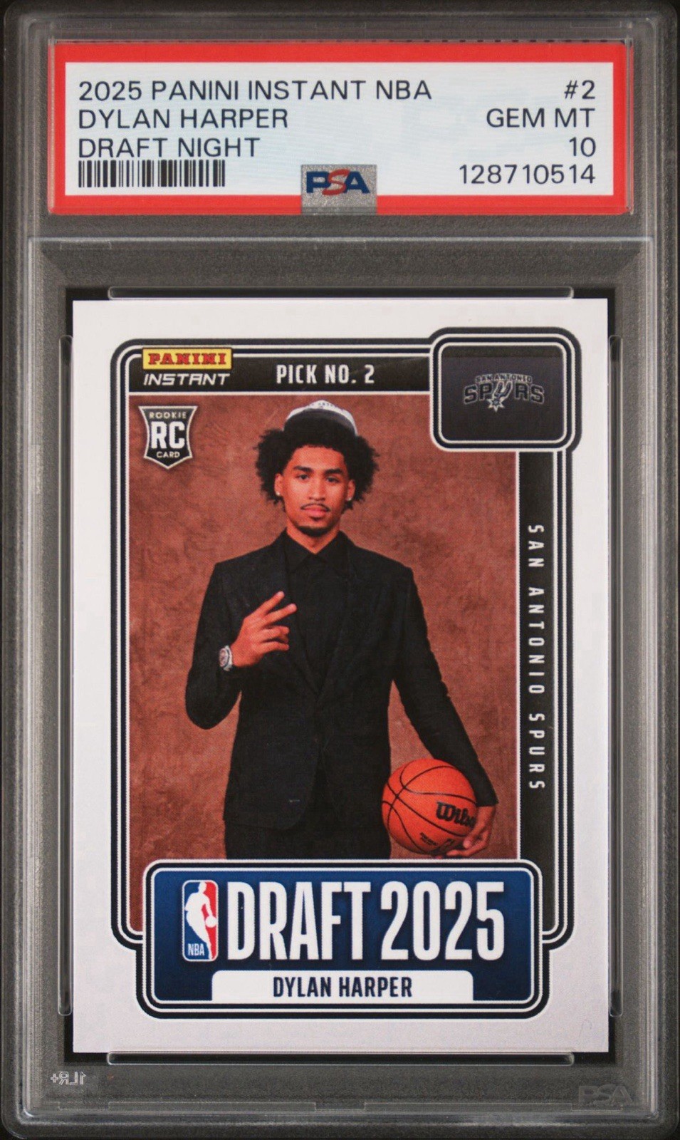 DYLAN HARPER 2025 NBADN-2 Panini DRAFT NIGHT ROOKIE PSA 10 (IN HAND)