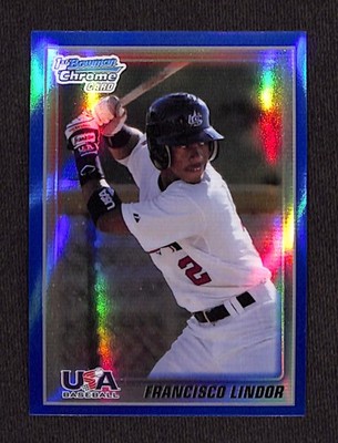 Francisco Lindor 2010 Bowman Chrome USA Stars 1st RC #USA-5 Blue Refractor / 150