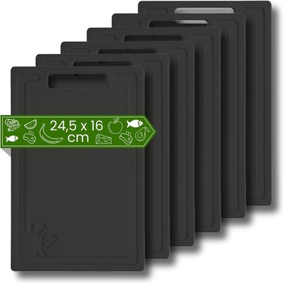 Plastic Breakfast Boards (Set of 6 Black - 24.5 x 16 cm Small) - Board