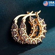 Silver / Gold Hoop Earrings for Women Fashion Jewelry Cubic Zirconia Earrings