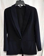 Express Women  s Black Single Button Collared Stretch Lined Blazer Size S