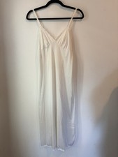 Vintage Dixie Belle White Nylon Slip Dress Lace Trim USA made 34 Bridal Coquette