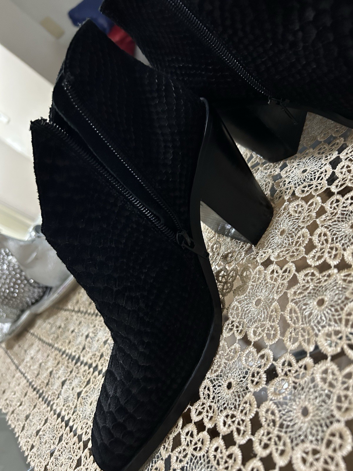 Jeffrey Campbell black suede ankle booties Size 7 - image 6