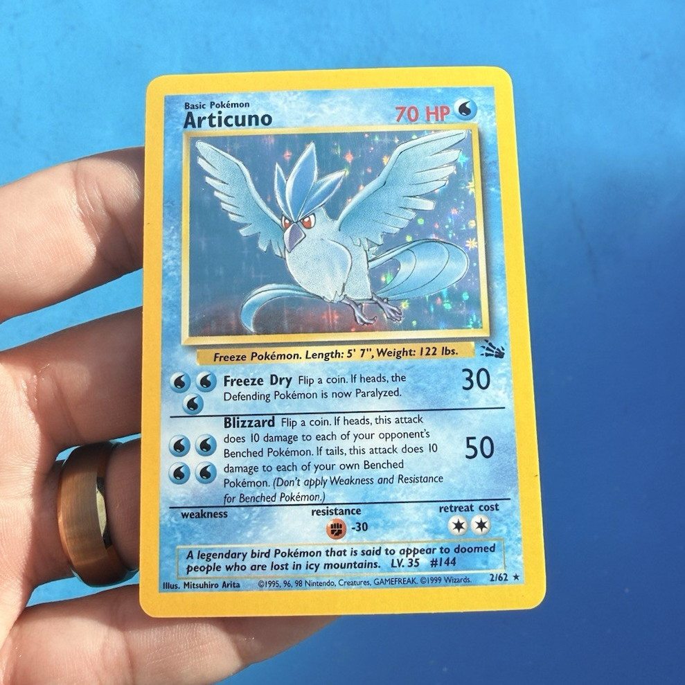 Pokémon TCG Articuno 2/62 Fossil Unlimited Holo Rare LP