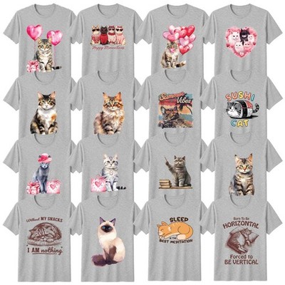 Lustiges Stoffpuppe Katze T-Shirt Katze Valentinstag Katzenliebhaber Geschenk