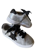 Wonder Nation Girls Silver Glitter Sneakers Size 12 New With Tag