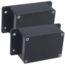 2 Pack Project Box IP65 Waterproof Junction Box ABS Plastic Black Electrical Box