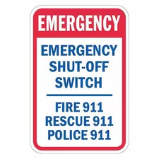 LYLE T1-1809-EG_12x18 Facility Sign, 18 in H, 12 in W, Aluminum, Vertical