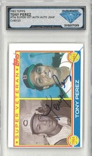 1983 Topps TONY PEREZ #716 Super Veteran JSA Auto 💎 DSG Authentic