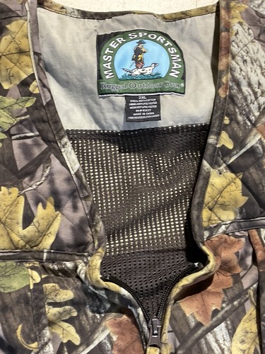 Master Sportsman Men's Size 2XL Turkey Hunting Vest Camouflage Zip Back - Picture 2 of 7