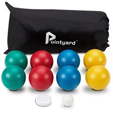 84mm Bocce Ball Set, Outdoor Games for Adults and Family, Backyard Ball Set with
