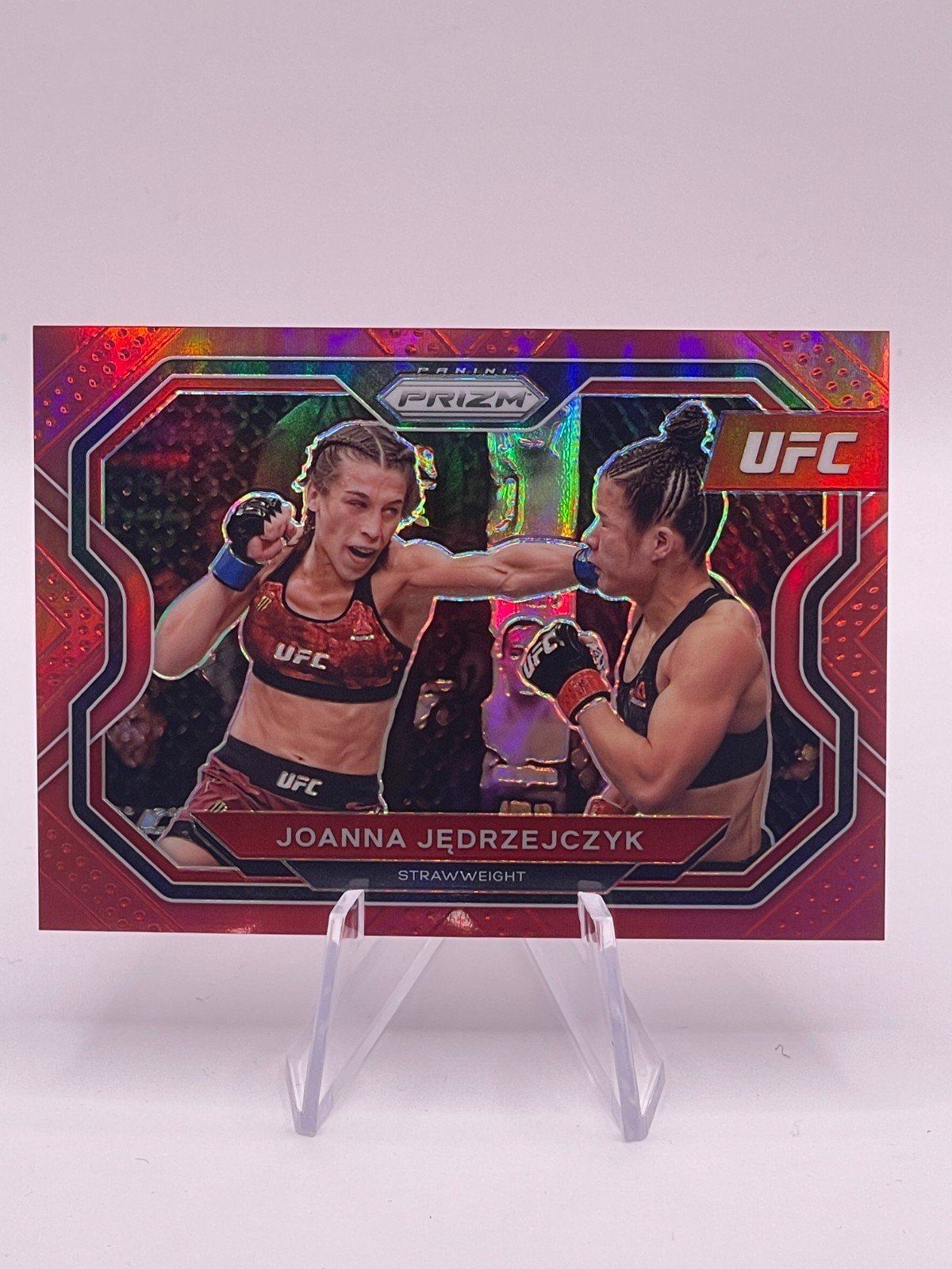 2021 Panini Prizm UFC - Joanna Jedrzejczyk (RED REFRACTOR SERIAL #069/275)