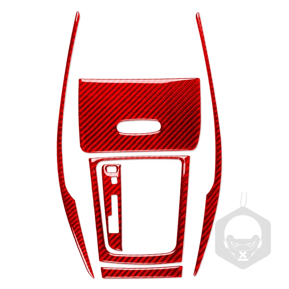 Cubierta de panel de cambio de marchas de consola de fibra de carbono roja 6 piezas para Hyundai Elantra 2011-16 Foto 2 de 4