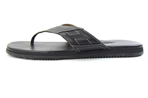 Hermes Flip Flop Sandals Black Leather Size 40.5 US About7.5 For Men thumbnail 5