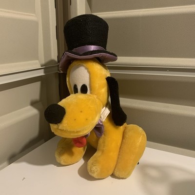 Vintage Disneyland, Walt Disney World, Pluto Plüsch Zylinder Hut Original Etikett 12 Zoll