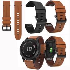 20/22/26mm Leather Watchband Strap Quick Wristband For Garmin Fenix 7X 7 6X 6 B