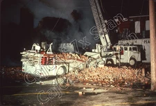 Original Slide- Cleveland Fire Dept Truck Destroyed By Brick Building 1/76