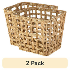  2 pack Water Hyacinth Twist Decorative Storage Basket, 19x 16x16, W79