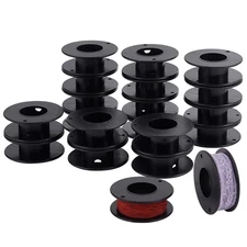 20pcs Empty Spools, 2.1x0.7 inch Plastic Thread Spools Ribbon Spools Black Cr...