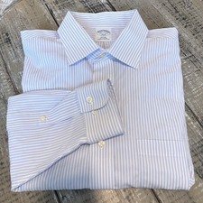 Brooks Brothers Blue Striped Slim Fit Shirt 16.5-4/5
