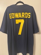 Jordan Michigan Wolverines Edwards 7 Football Jersey Men s L Blue Yellow