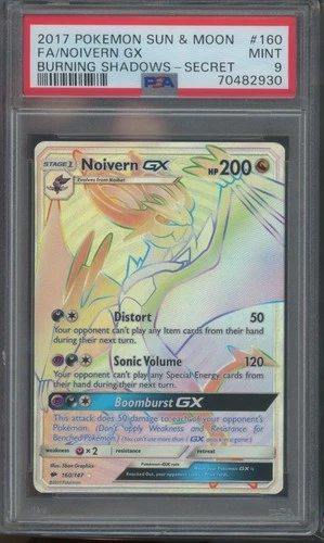 Pokemon TCG Noivern GX 160/147 Sun & Moon SM Burning Shadows Secret PSA 9