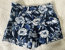 Abercrombie Fitch Blue White Floral Asymmetrical Skort Womens M Short Skirt
