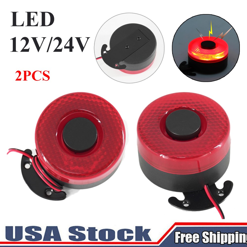 Backup Alarm Beeper for Trucks 12V-24V Reverse Back-Up Alarm Sound with Light 2x