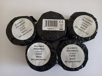 LABELWRITER DYMO KOMPATIBLE ETIKETTEN für Turbo 330 440 450 4XL 99012 5 Rollen