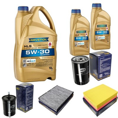 SCT Inspektionspaket 7L RAVENOL HLS 5W-30 für VW Passat Variant 2.0 1.6