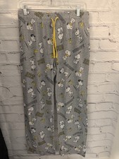 Peanuts Gray Snoopy / Woodstock Themed Lounge Pants Cotton/Poly Men's Size Small