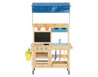 Playtive MatschküChe Outdoor Kinder SpielküChe Holz Mit Dach Ab 3 Jahren