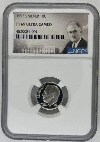 1993-S Silver Dime, NGC PF69 ULTRA CAMEO, NUMBER #-001