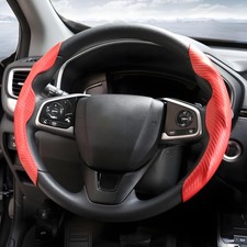 2 Pc Car Carbon Fiber Steering Wheel Cover, Anti-Skid Scratch-Proof Ultra Th...