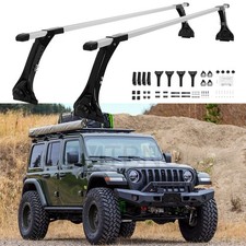 63 Rain Gutter Roof Rack Cross Bars Kayaks Carrier For Jeep Wrangler Jk Jl Jlu