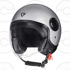 CRUIZER Casco moto scooter jet GRIGIO Lucido omologato visiera singola