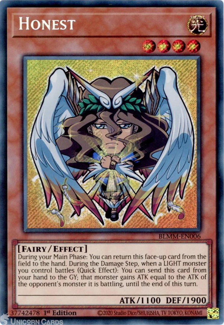 BLMM-EN006 Honest : Secret Rare 1st Edition Mint YuGiOh Card