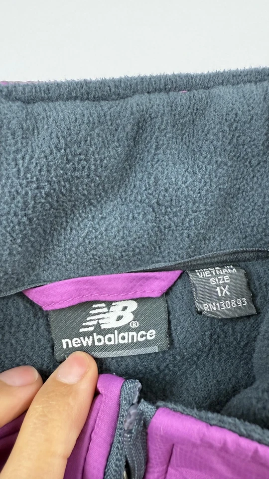 New Balance Jacket Womens 1X Purple Gray Full Zip Fleece Quilted Outdoor Warm - Image 4 of 4