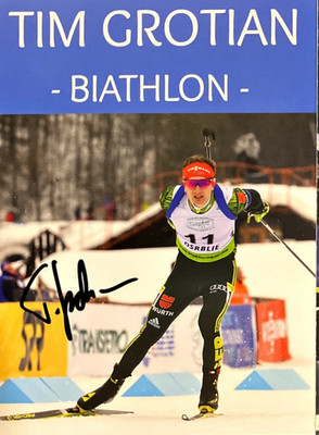 Autograph Tim Grotian Biathlon IBU Junior Cup 18/19 Brother of Selina 26-1 XYZ