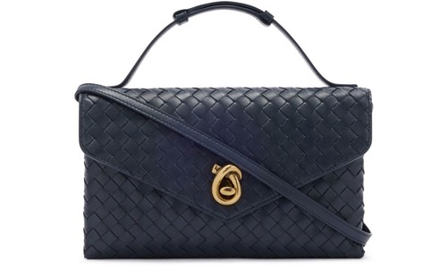 BOTTEGA VENETA Knot Lock $3800 Midnight Leather Crossbody Bag New & Authentic