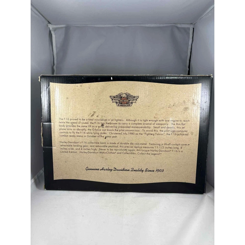 Harley Davidson Lockheed F-16 Airplane Bank - Die-Cast Replica - Image 3 of 4