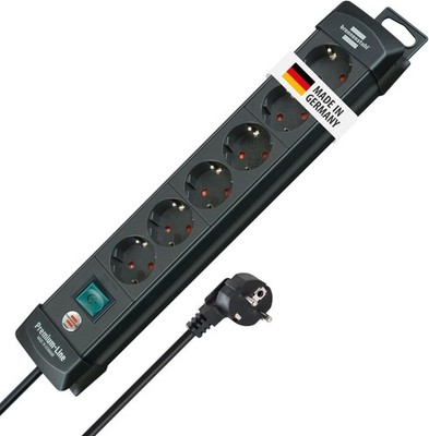 Brennenstuhl Premium Line Steckdosenleiste 6-Fach Mehrfachsteckdose 3m Kabel