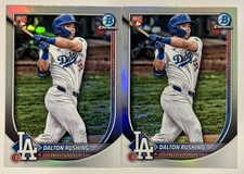 (2) 2025 Bowman Chrome Dalton Rushing Red Logo Refractor Rookie RC #100